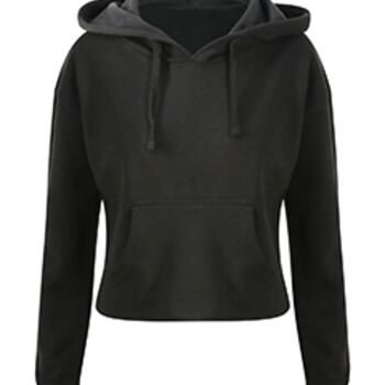 Ladies' Girlie Cropped Hooded Fleece with Pocket Thumbnail