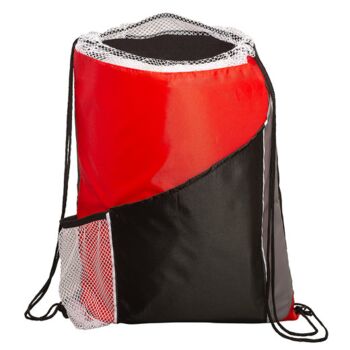 Sprint Angled Drawstring Sports Bag With Pockets Thumbnail
