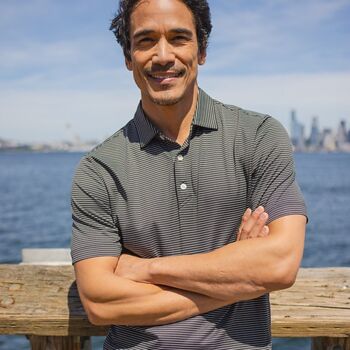 Cutter & Buck Forge Eco Fine Line Stripe Stretch  Recycled Mens Polo Thumbnail