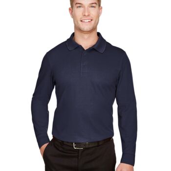 Men's CrownLux Performance® Plaited Long Sleeve Polo Thumbnail