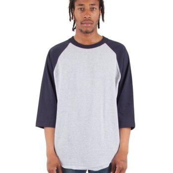 Unisex Raglan Three-Quarter Sleeve T-Shirt Thumbnail