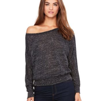 Women’s Flowy Off Shoulder Long Sleeve Tee Thumbnail